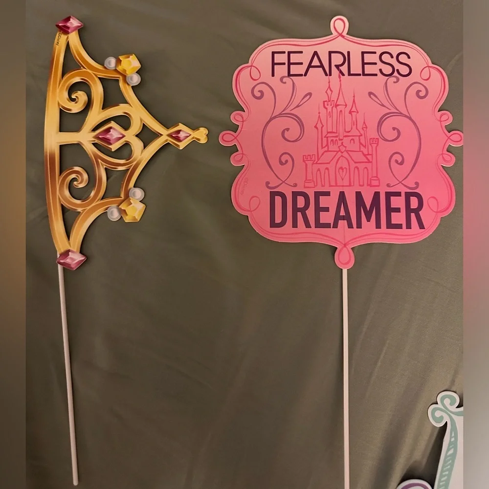 Disney princess birthday party supplies / decorations photo props. Kids - girls